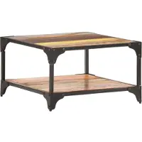 Syfax Mesa de centro de madera maciza reciclada 60x60x35 cm
