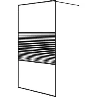 Syfax Mampara de ducha vidrio ESG transparente negro 115x195 cm