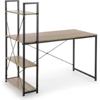 Halmar Escritorio Narvik, 120x120x64 cm, mesa para oficina, color negro/roble Sonoma