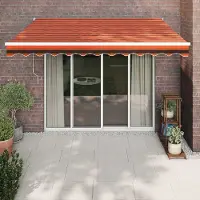 Prolenta Maison Exclusive - Toldo manual de 3,5 x 2,5 m, color naranja-marrón con rayas horizontales
