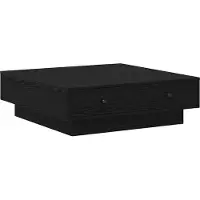 Syfax Mesa de Café Roble Negro 90 x 90 x 28 cm Madera de ingeniería