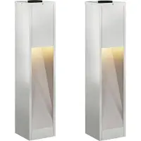 vidaXL Lámpara solar LED para jardín, 2 unidades, luz blanca cálida, 18 x 18 x 80 cm