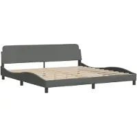 Syfax Estructura de cama Dover tela gris oscuro 200x200 cm