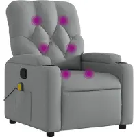 Syfax Sillón reclinable de masaje con tela gris claro