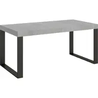 Itamoby Mesa extensible de 90x180/440 cm, color gris antracita, con estructura de acero