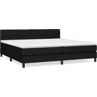 Syfax Cama box spring con colchón tela negro 200x200 cm
