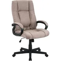 CLP Silla de oficina XL Sparta, tapizada en tela, giratoria y con ajuste de altura, color: taupé