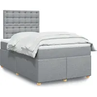 Prolenta Maison Exclusive - Base de cama con somier y colchón, color gris claro, 120 x 200 cm, tejido