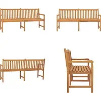 vidaXL Banco de jardín de 180 cm, madera maciza de teca - Banco de jardín - Bancos de jardín - Banco para terraza - Bancos para terraza