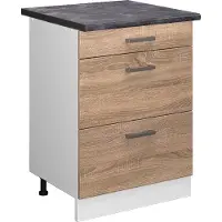 Vicco Mueble bajo de cocina R-Line Sonoma 60 cm con cajones, ET Antracita, Model 45541