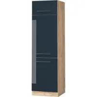 Vicco Armario para frigorífico empotrado Fame-Line Azul oscuro alto brillo 60 cm, Model 48883