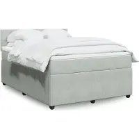 Prolenta Maison Exclusive - Base de cama con somier y colchón, color gris claro, 140x200 cm, tapizada en terciopelo