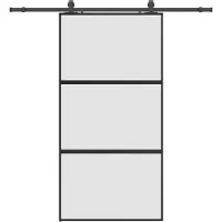 Syfax Puerta corredera herrajes negro 102,5x205 cm vidrio templado