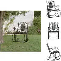 vidaXL Silla mecedora de 84 cm, color , acero - Bancos de jardín