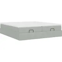Syfax Estructura cama otomana colchones terciopelo gris claro