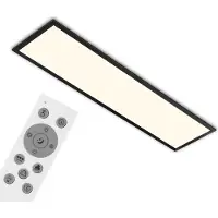 Briloner Panel LED de color , con control remoto, regulable, con luces de colores RGB, control de temperatura de color (CCT), color negro, dimensiones: 100 x 25 x 6,6 cm