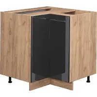 Vicco Armario de esquina Fame-Line Antracita alto brillo 80.5 cm sin encimera, Model 38349