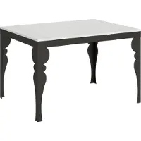 Itamoby Mesa extensible de 90x120/224 cm, modelo Paxon Evolution, estructura en blanco, fresno gris antracita