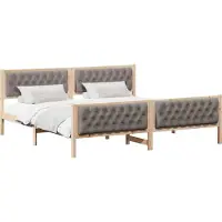 Syfax Estructura de cama Taupé 200 x 200 cm Madera de pino macizo