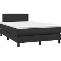Prolenta Maison Exclusive: Base de cama con somier, colchón y luces LED, color , 120 x 190 cm, tapizada en cuero sintético