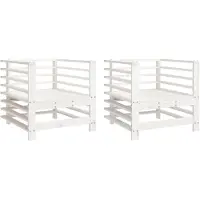 vidaXL : 2 sillas de jardín, color blanco, madera maciza de pino