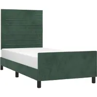 Syfax Estructura cama sin colchón terciopelo verde oscuro 100x200 cm