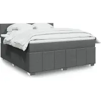 Prolenta Maison Exclusive - Base de cama con somier y colchón, color gris oscuro, 180x200 cm, tejido