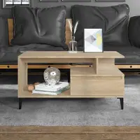 Prolenta Maison Exclusive - Mesa de centro Sonoma, roble, 90x49x45 cm, material de madera