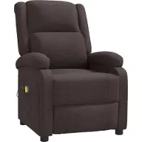 Syfax Sillón de masaje tipo orejón, color marrón oscuro, tapizado en tela