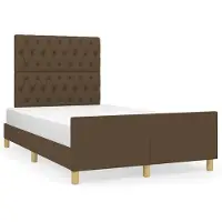 Syfax Estructura de cama sin colchón tela marrón oscuro 120x200 cm