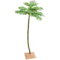 The Living Store : Palmera artificial con 96 LEDs de luz blanca cálida, 180 cm