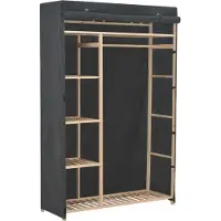 Syfax Armario de tela gris 110x40x170 cm