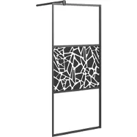 Syfax Mampara ducha vidrio esmerilado diseño piedras 90x195 cm