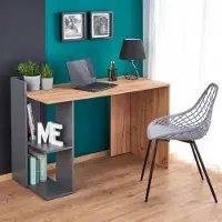 Halmar Escritorio , color marrón, fabricado en panel de MDF, dimensiones: 57 cm x 122 cm x 85 cm