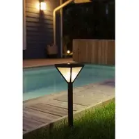 Big Buy Cooking Lámpara solar de acero inoxidable con pantalla de vidrio opal, 25 lúmenes, luz blanca cálida – GALIX