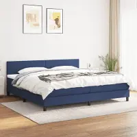 Prolenta Maison Exclusive: Base de cama con somier y colchón, color azul, 200x200 cm, material textil