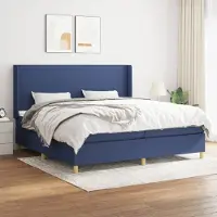 Prolenta Maison Exclusive: Base de cama con somier y colchón, color azul, 200x200 cm, material textil