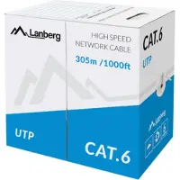 Lanberg Cable De Red Cat 6 Utp Sólido Cu Cpr Fluke Aprobado Rollo 305 M