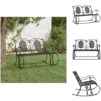 vidaXL Banco columpio para 2 personas, 113 cm, color , acero - Bancos de jardín