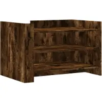 Syfax Mesa de centro madera de ingeniería roble ahumado 80x50x50 cm