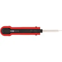 Ks Tools . Herramienta de liberación para conectores planos y redondos. Modelo: 154.0116. Longitud: 151 mm. Material: acero para muelles. Peso: 25 g