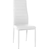 CLP Silla de comedor Mayfair I, silla de cocina con estructura de cuatro patas, color: blanco, material: cuero sintético