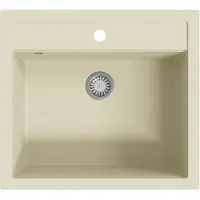 Syfax Fregadero de cocina de granito con un seno beige