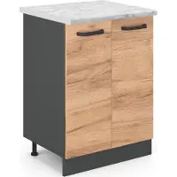Vicco Mueble bajo de cocina R-Line Roble dorado 60 cm ET Mármol, Model 45703