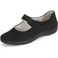 Waldlaufer Zapatillas 'Komfort Slipper Damen 496302 Henni H-Weite black Echtleder in schwarz' negro