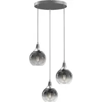 Eko-Light Lámpara colgante MONTE SILVER, 3 bombillas E27