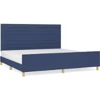Syfax Cama sin colchón tela azul 200x200 cm