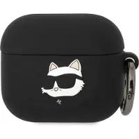Karl Lagerfeld Funda para smartphone 'Silicone Choupette AirPods 3' negro / blanco