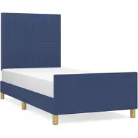 Syfax Estructura de cama sin colchón tela azul 80x200 cm