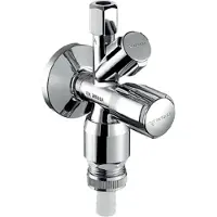 Schell Válvula angular combinada con purga, DN 15 (1/2"), número de artículo 41082 (1853), cromada